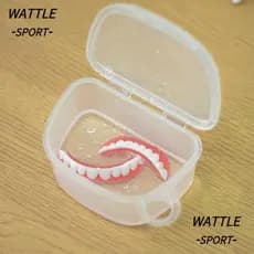 Caixa de Dentadura WATTLE, Caixa de Banho para Dentadura de Viagem, Limpeza Transparente 13CF