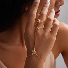 Elegante Zircão Borboleta Pulseiras Feminino Boêmio Ajustável Minimalista Moda Jóias Acessórios