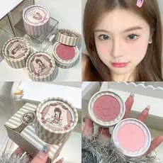 Tridimensional Em Relevo Blush Pó Fino Monocromático Suave Fosco Brilho Retro Rosa Amêndoas Rouge Melhorando Maquiagem