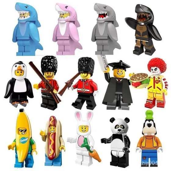 Compatível com blocos de montar da série Lego Draw, minifiguras de desenhos animados, pequenas peças, Prese F