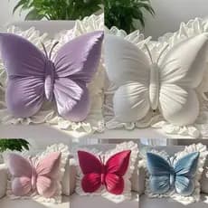 Almofada Borboleta de Renda, Almofada Decorativa Fofa para Casa, Brinquedo de Pelúcia Macio para Decoração de Sofá