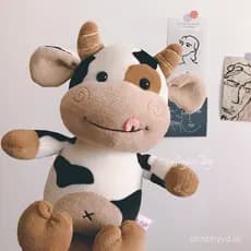Pequeno e Fofo Brinquedo de Pelúcia de Vaca Hobbit, Presente de Aniversário para Namorada