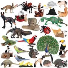 Simulação Animais Selvagens Pavão Papagaio Esquilo Coelho Gato Caracol Modelo Figuras de Ação Miniatura Cake Topper Kids