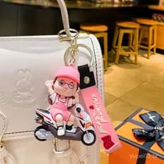 Desenho animado Chaveiro de Casal de Motocicleta Frio Pingente Pequeno Presente Criativo