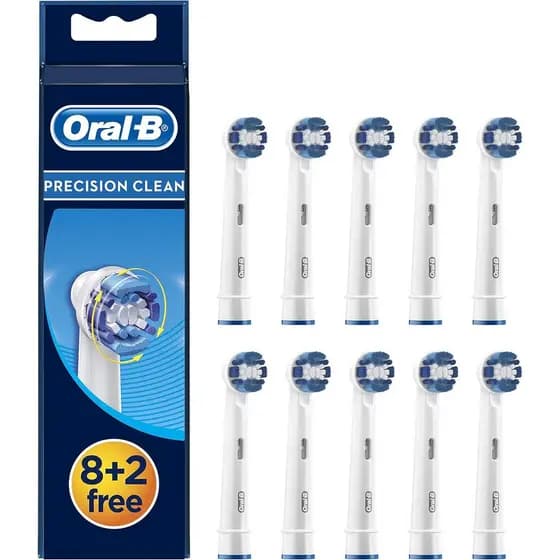 Cabeças de reposição para escova de dentes Oral-B Precision Clean, pacote com 10 – Compatível com cabos de escova de den