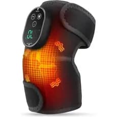 Massageador de Joelho, Suporte de Joelho Aquecido Sem Fio com Vibração, Almofada Térmica Recarregável para Alívio de Est
