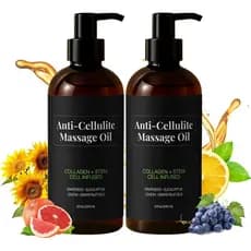 Óleo de Massagem Anticelulite, 100% Natural, Óleo Avançado para Celulite, com Colágeno e Óleo de Girassol, Hidrata e Sua