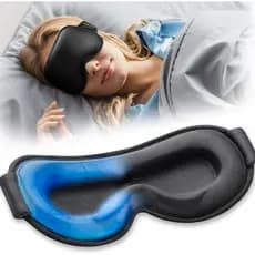 Máscara Ocular 3D com Gel Refrescante e Peso para Dormir, Máscara de Dormir Opaca de 6oz com Pressão Suave, Compartiment