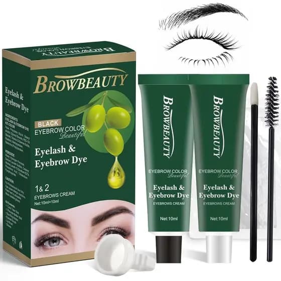 Kit de Coloração para Cílios e Sobrancelhas com Óleo O – Coloração Segura e Duradoura para Sobrancelhas e Cílios Mais Vo