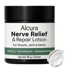 Creme Nervoso Alcura, Loção Revitalizante para Neuropatia com Arnica e Magnésio para Joelho, Lombar, Pescoço, Mãos e Pés