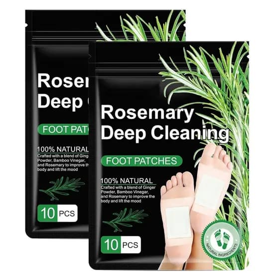 Patches de Limpeza Profunda para os Pés com Alecrim - Almofadas Adesivas Naturais para Limpeza Profunda, Relaxamento, Al