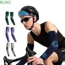 BLING 2 Unidades De Protetores De Braço Esportivos Masculinos , Mangas Protetoras Solares Elásticas Absorventes De Suor