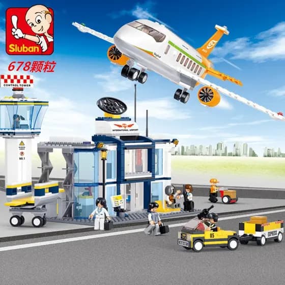 550 PCS Lego Blocos de Construção Montagem Transporte Avião Passageiro Modelo de Aeronave Construção de Aeroporto Brinqu