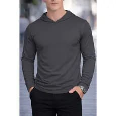 camiseta manga longa com cupz lisa P M G GG G1 G2 G3