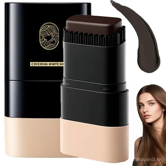 Bastão de Tintura para Cabelo, à Prova d'Água e Resistente ao Suor, Novo 2025, Pente Portátil 2 em 1 para Tingir Cabelo,
