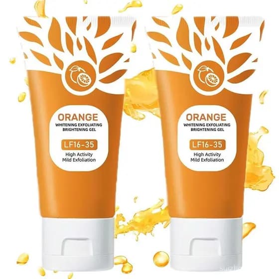Gel Esfoliante com Enzimas de Laranja - Esfoliante facial e corporal para limpeza profunda dos poros, gel esfoliante hid