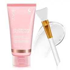 Máscara Noturna Envolvente de Colágeno 2.53 fl.oz, Máscara Facial Noturna Envolvente de Colágeno com Pincel, Hidratação