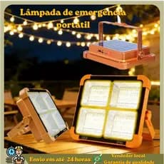 Luz de Emergência Recarregável Super Brilhante, Lanterna Solar com Placa Integrada para Apagão, Garagem, Oficina, Acampa