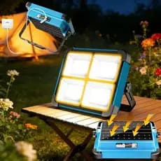 100w Refletor Solar LED Recarregável Iluminação de emergência Acampamento ao ar livre Luz Portátil