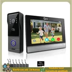 Novo Videoporteiro Tuya 5G Wifi com Monitor HD de 7 polegadas, Câmera IR de Metal com RFID, Intercomunicador Visual, Áud