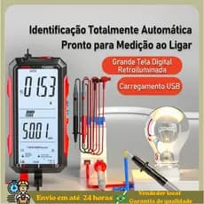Novo 899C Inteligente Anti-Queimadura Multímetro Recarregável True RMS Testador De Tensão Hz Ohm Diodo Com Tela LCD 1Pc