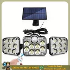 Luz Solar com Sensor de Movimento 138 LEDs 30W, Placa Solar Impermeável para Iluminação Externa de Jardim, Garagem, Vara
