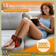 Novo Massageador Elétrico para Pés com Aquecimento e Vibração para Alívio da Dor no Tornozelo, Terapia e Relaxamento.