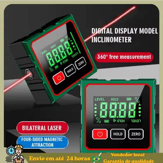 Um Conjunto De Localizador De Ângulo Digital ANENG RN03 , Inclinômetro A Laser , Régua De Nível Transferidor USB Recarre