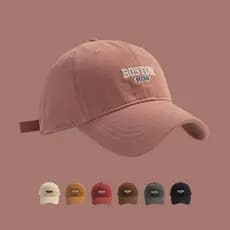 Boné que afina o rosto para mulheres, boné de beisebol rosa bordado estilo menina doce, boné de beisebol masculino com a
