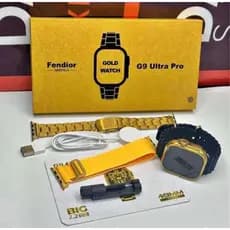 Relógio Inteligente G9 Ultra Pro Ouro - Bluetooth, Design Moderno,Chamadas De Wireles