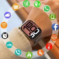 2026 Smartwatch S10 Mini 38/45MM com Monitor de Pressão Chamada Bluetooth Esportivo e Impermeável – Envio de São Paulo