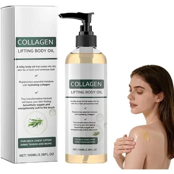 Óleo Corporal Firmador com Colágeno, Óleo de Colágeno para Firmeza da Pele, Óleo Anticelulite, Óleo Corporal Firmador Má