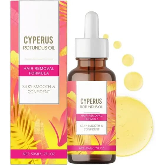 Óleo de Cyperus Rotundus Lumine Organics para Remoção de Pelos, Óleo para Redução de Pelos Indesejados, Solução Eficaz p