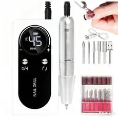 Máquina Profissional para Unhas, Lixa Elétrica de 45.000 RPM para Unhas de Acrílico e Gel, com 6 Brocas e Bandas de Lixa