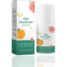 Desodorante Natural para Crianças e Adolescentes, Antitranspirante Roll-On com Extrato de Baunilha, Previne a Pele Seca