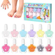 Conjunto de Esmaltes para Crianças, 12 Cores de Esmalte à Base de Água para Crianças Pequenas, Não Tóxico, Removível, Se