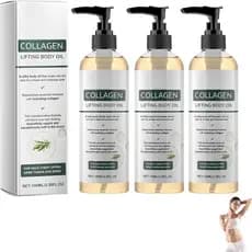 3 Peças de Óleo Corporal de Colágeno para Lifting Após o Banho, Óleo Hidratante de Colágeno, Óleo Nutritivo e Suavizante