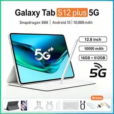 Pad Galaxy S12 Plus Combo com Teclado e Mouse -12.8"inch 16GB+512GB Android 15 10000mAh