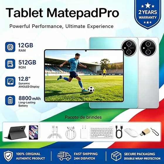 Combo Tablet Matepad pro: Teclado e Mouse | Tela 12.8" | 12GB RAM 512GB | WiFi/Bluetooth | Android 15