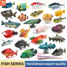 Figurinha de Modelo de Animal Marinho, Peixe Marinho, Atum, Barco à Vela, Pargo, Salmão, Modelo de Aquário, Brinquedo Ed