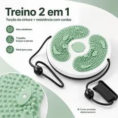Disco de Torção de Cintura com Corda de Tração - Plataforma Giratória para Massagem nos Pés e Exercício em Casa