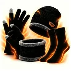 Kit Frio Touca Gorro Luva Cachecol Meia Confortável Térmica Inverno Masculino Feminino Unissex