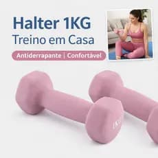 Halter 1kg Antiderrapante Peso para Treino em Casa Fitness Academia