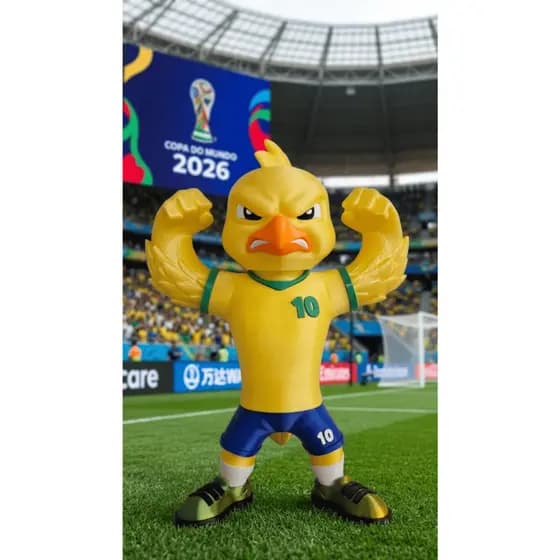 Boneco Mascote Canarinho Copa 2026 Mascote Brasil - HEXA VEM!
