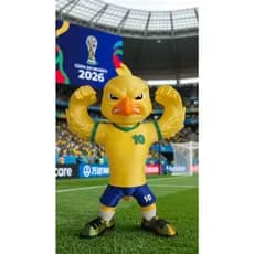Boneco Mascote Canarinho Copa 2026 Mascote Brasil - HEXA VEM!