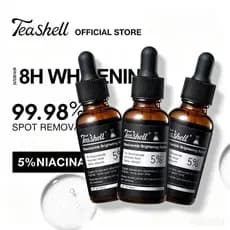 HTYT [JMCY × Teashell] Sérum Clareador 5% Niacinamida & Alfa Arbutina 30ml — Reduz Manchas Escuras, Ilumina a Pele, Hid%