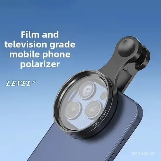 Filtro ajustável, compatível com todos os telefones móveis, design com clipe de 52 mm, resistente a laser, densidade neu