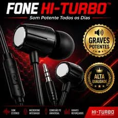 Fone de Ouvido P2 Com Fio HI-TURBO T-677 Estéreo Microfone Grave Potente Celular Notebook