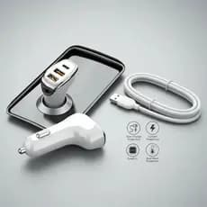 Carregador Veicular Turbo 38W USB Tipo-C para iPhone 15 e Android Branco