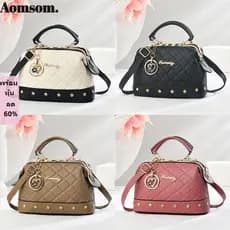 AOMSOM Bolsas De Mão Femininas , Decoração De Rebite , Design De Moda , Bolsa Nas Axilas , Couro PU De Alta Qualidade ,